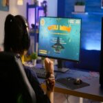 Player winning space shooter esport tournament